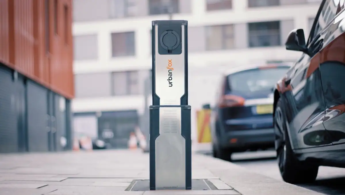 An Urban Fox chargepoint on a residential street